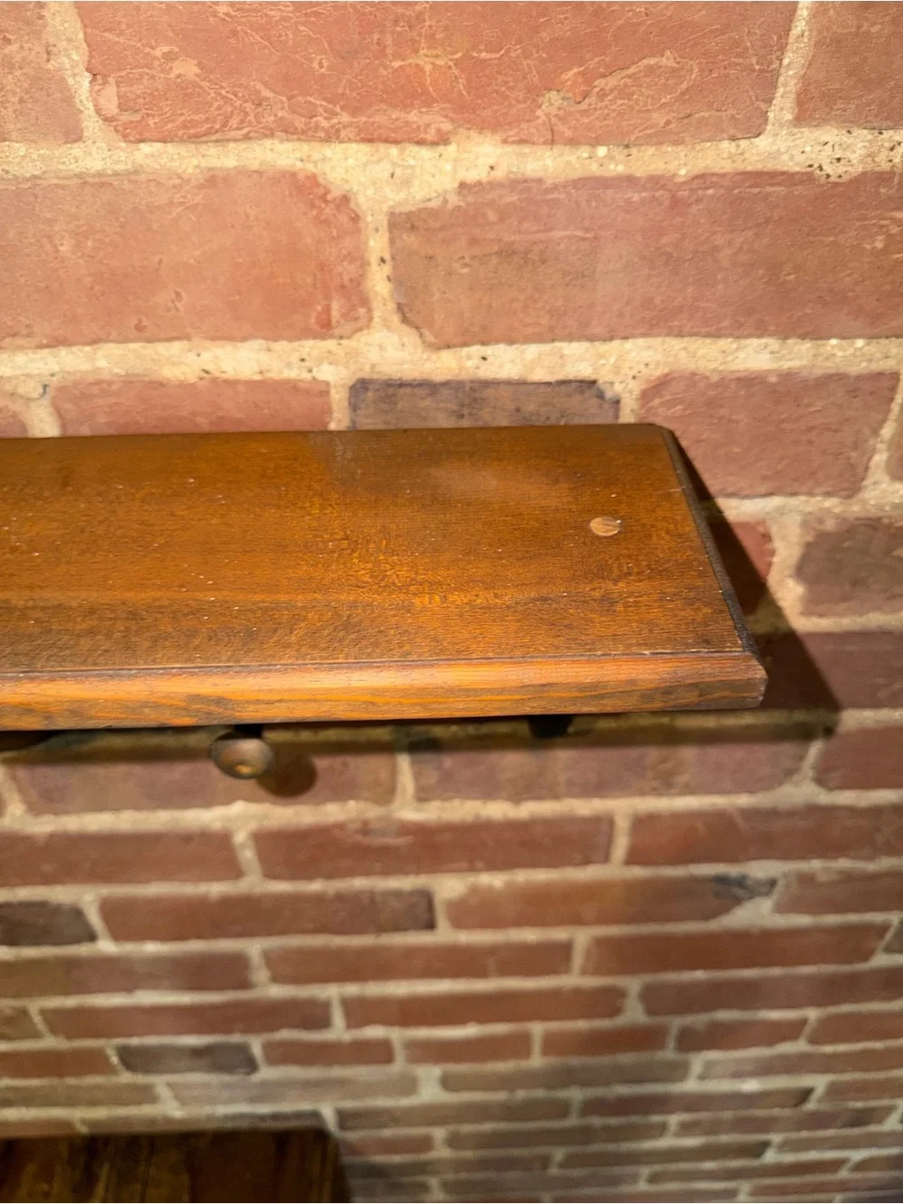 Heart Cutout Wooden Wall Shelf in Brown - Classic Rustic Farmhouse Coat Hanger